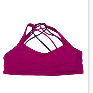 Lululemon Free to Be Zen Bra 10 POLK Strappy Polar Pink FUCHSIA
